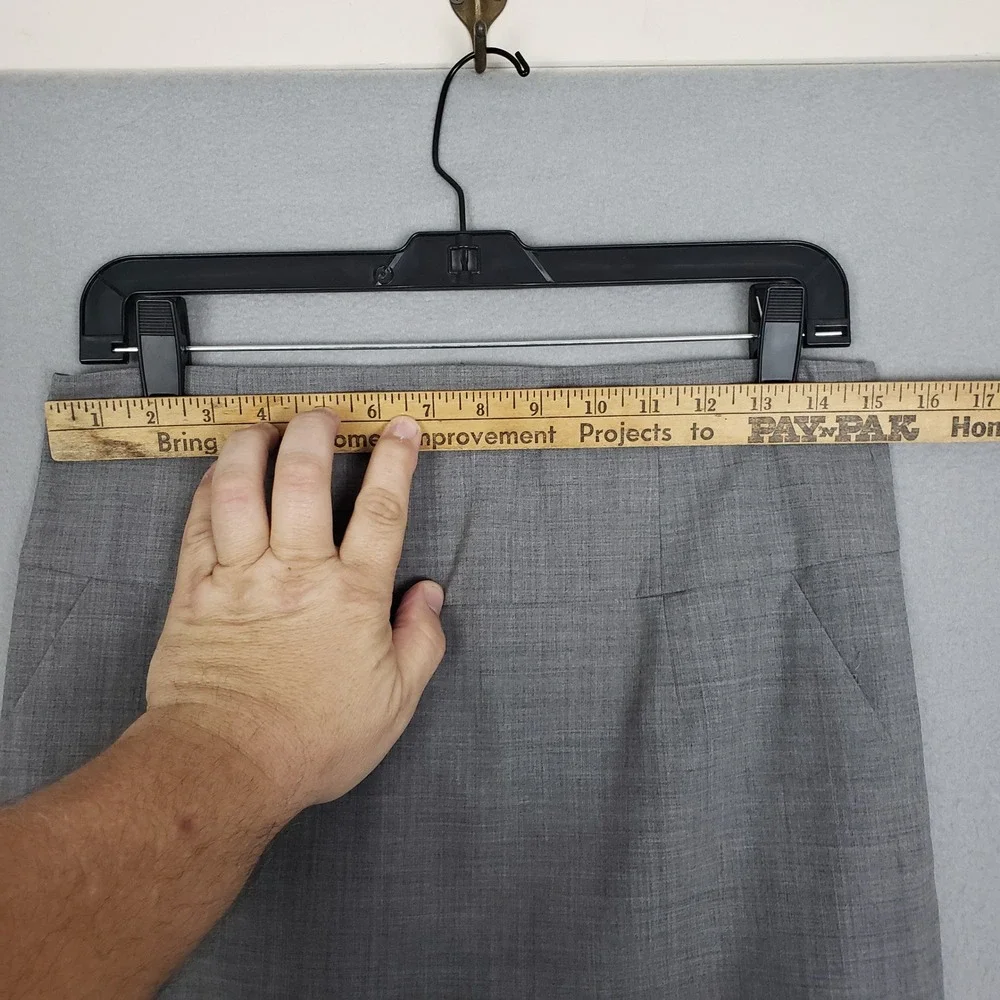 Banana Republic Size 8 Tall Stretch Wool Pencil Skirt Gray Modest Office Career - Picture 4 of 11